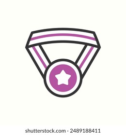 icono de medalla, tema de icono de glifo aislado volver a la escuela