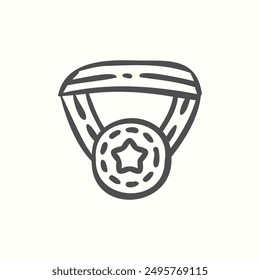 medal icon, isolated handdrawn icon theme back to school