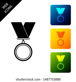 Medal icon isolated on white background. Winner symbol. Set icons colorful square buttons. Vector Illustration