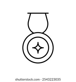 Medal icon isolated on a white background. Vector illustration.