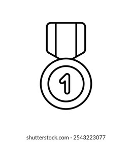 Medal icon isolated on a white background. Vector illustration.