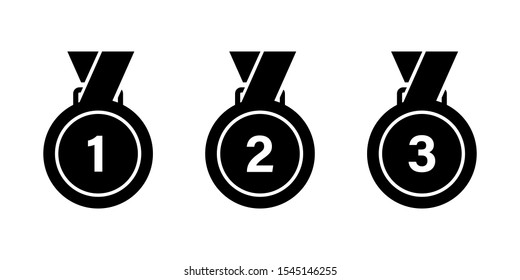 Medal icon isolated vector sign. Competition success first place best win celebration ceremony symbol. Championship competition icon. EPS 10