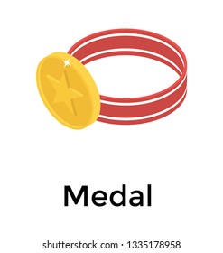 Medal icon in isometric vector 