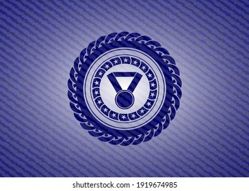 medal icon with jean texture. 