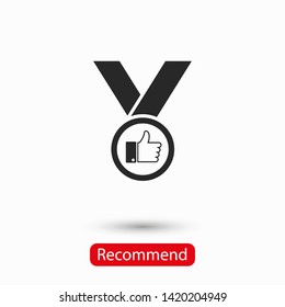 Medal icon, Like, Best choice icon, web design. Medal of honor vector illustration icon. Symbol medal ribbon. Vector award logo