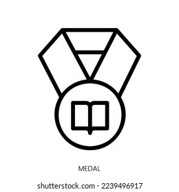 medal icon. Line Art Style Design Isolated On White Background