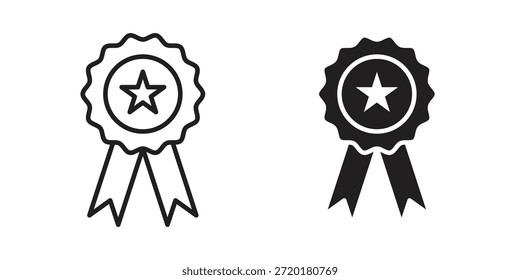 Medaillensymbol im Liniendesign. Einfacher Symbolvektor