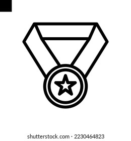  Vector de estilo de línea de icono de medalla