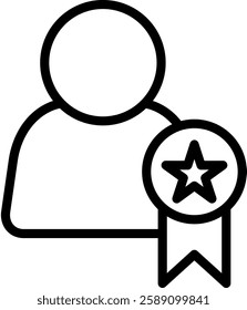 Medal Icon Line Vector Illustration