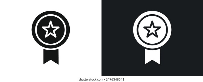 medal icon linear graphics set vector in black