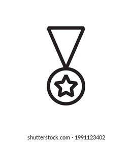 medal icon or logo vector illustration of isolated sign symbol, vector illustration with high quality black outline.