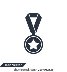 medal icon logo vector illustration. medal symbol template for graphic and web design collection