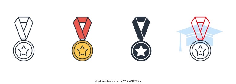 medal icon logo vector illustration. medal symbol template for graphic and web design collection