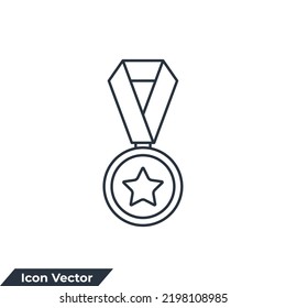 medal icon logo vector illustration. medal symbol template for graphic and web design collection