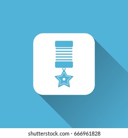 medal icon with long shadow