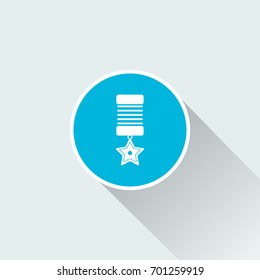 medal icon with long shadow
