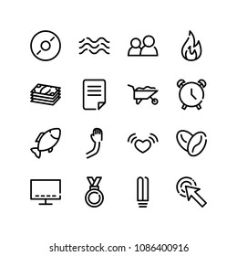 Medal icon with love, cash and lightbulb symbols. Set of currency, heartbeat, cd icons and team concept. Editable vector elements for logo app UI design.