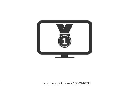 Medal Icon with monitor vector