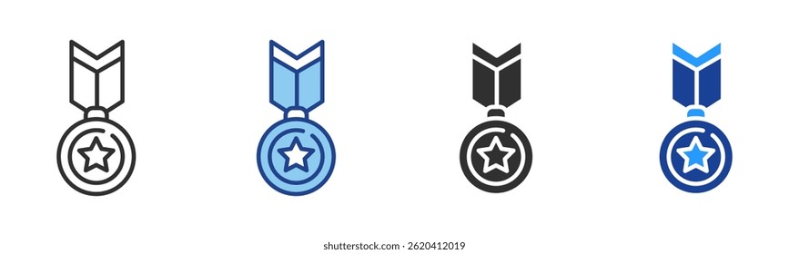 Icono de medalla Colección de Vector de estilo múltiple