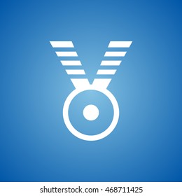 Medal Icon on blue color.