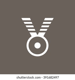 Medal Icon on Dark Gray Color. Eps-10. 