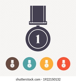Medal icon on dot pattern background