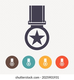 Medal icon on dot pattern background