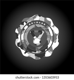 medal icon on grey camo texture