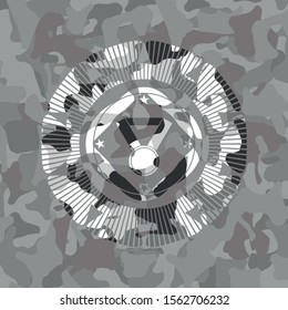 medal icon on grey camouflage pattern