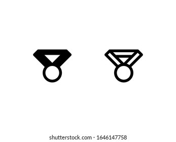 Medal icon. With outline and glyph style