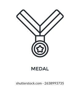 Medal Icon Outline Style. Vector Illustration For Graphic Design