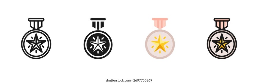 Medaillensymbolpaket in mehreren Stilen