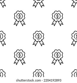 Medalsymbol-Muster. Nahtlose Medaillenmuster auf weißem Hintergrund.