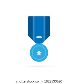 Medal icon. Prize sign and symbol on white background. Vector illustration.