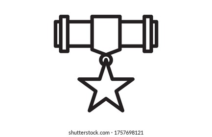 The medal icon Prize symbol Flat vector image