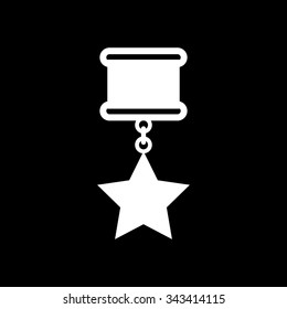 The medal icon. Reward symbol. Flat Vector illustration