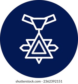 Icono de medalla azul redondeado color blanco elemento militar vector ejército y símbolo perfecto.