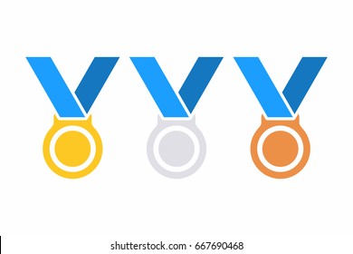 Medal icon set