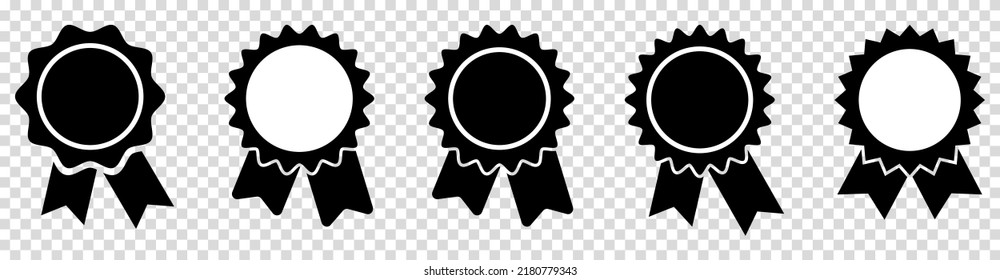 Juego de iconos de medalla. Diseño para aplicaciones web y móviles. Ilustración del vector aislada en fondo transparente