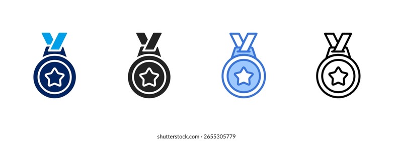 Medal Icon Set Different Style Collection