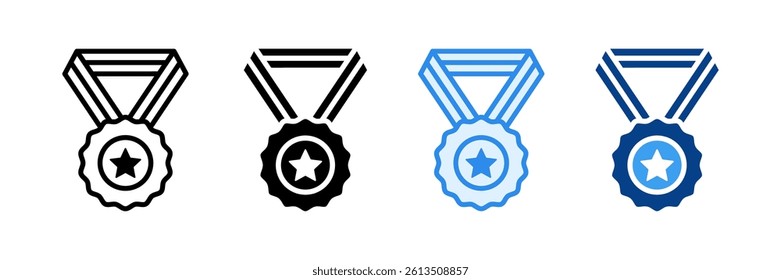 Medal Icon Set Multiple Style Collection
