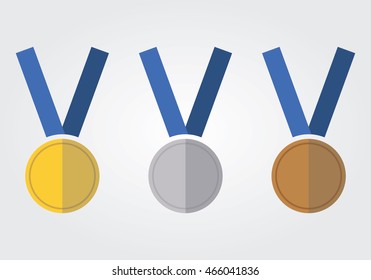 Medal icon set on white background vector illustration..