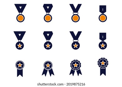 medal icon set. medal icon pack symbol vector elements for infographic web
