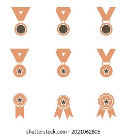 medal icon set. medal icon pack symbol vector elements for infographic web