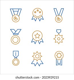 medal icon set. medal pack symbol vector elements for infographic web