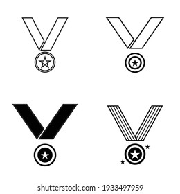 
medal icon set, vector illustration on white background