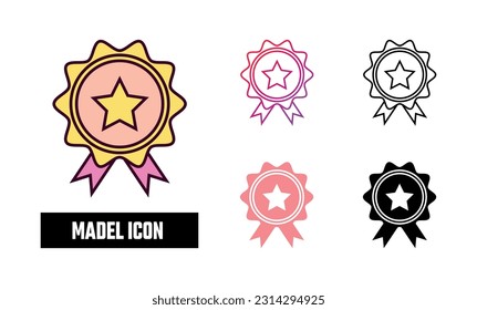 Icono de Medalla Set Ilustración vectorial