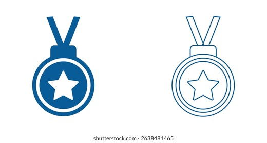 medal icon set. Vector solid icons collection. Solid and line icon style. eps file. transparent background icon.