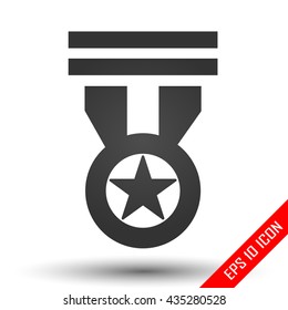 Medal icon. Medal sign. Simple flat logo of medal on white background. Vector illustration.