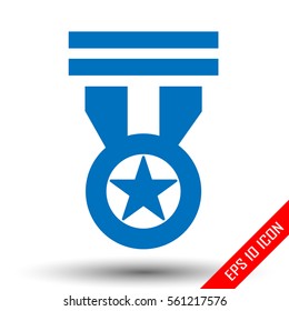 Medal icon. Medal sign. Simple flat logo of medal on white background. Vector illustration.